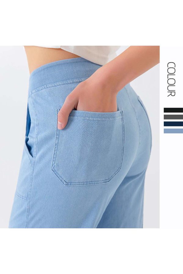 Buttoned Pocketed Long Jeans - Image 9