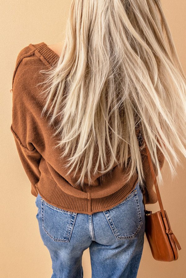 Exposed Seam Button Down Cardigan - Image 2