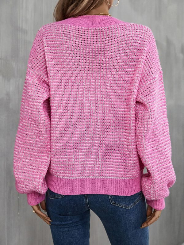 V-Neck Dropped Shoulder Cardigan - Image 2