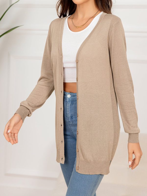 Button Down Slit Longline Cardigan - Image 6