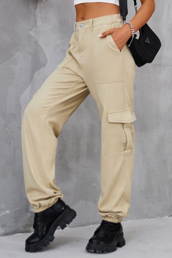 Buttoned High Waist Jeans with Pockets - Image 14