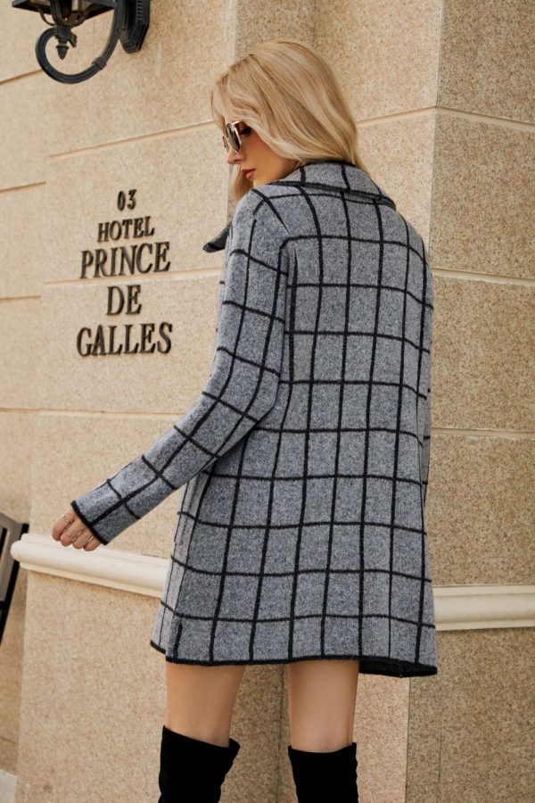 Double Take Printed Open Front Lapel Collar Cardigan with Pockets - Image 7