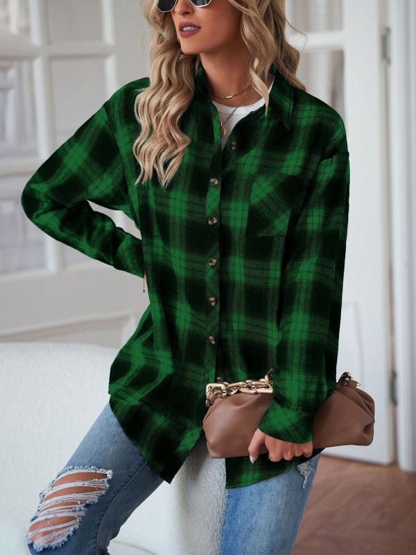 Casual boyfriend-style loose plaid shirt in women's fashion - Image 14