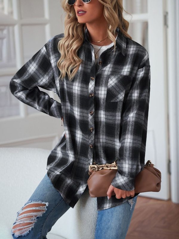 Casual boyfriend-style loose plaid shirt in women's fashion - Image 8