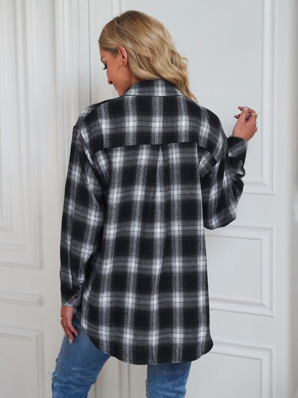Casual boyfriend-style loose plaid shirt in women's fashion - Image 9