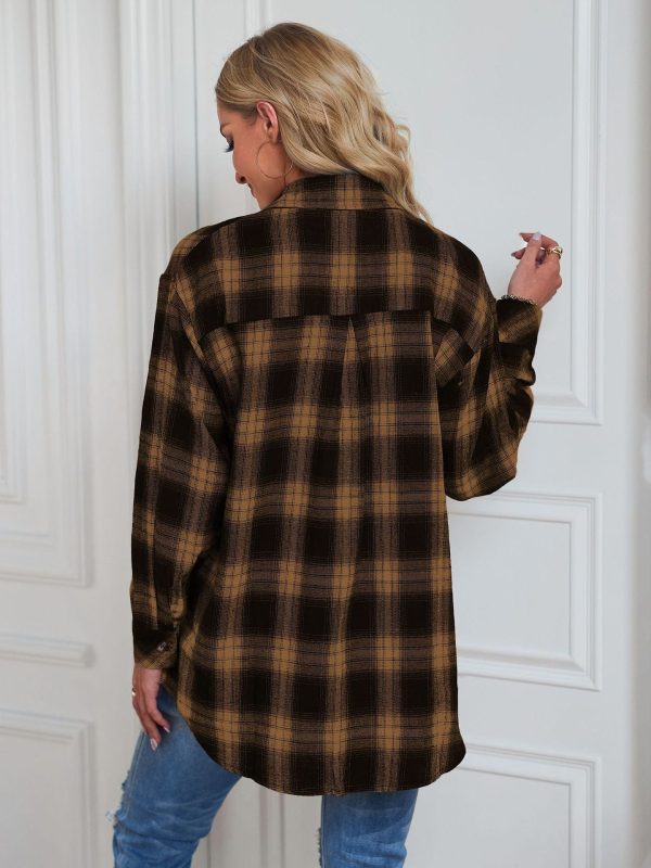 Casual boyfriend-style loose plaid shirt in women's fashion - Image 19