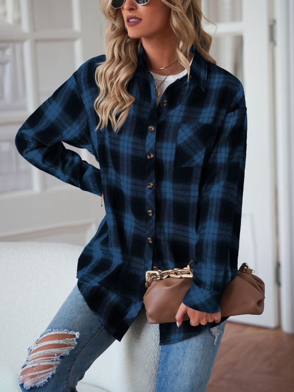 Casual boyfriend-style loose plaid shirt in women's fashion - Image 13