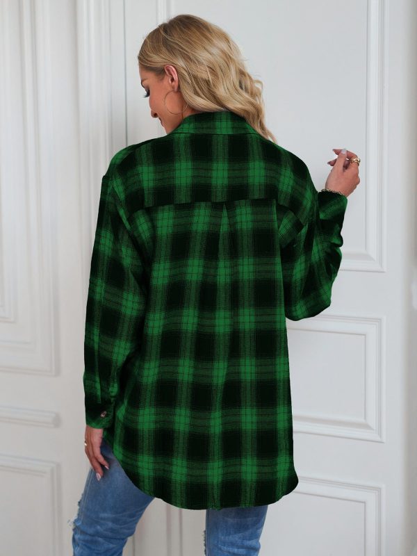 Casual boyfriend-style loose plaid shirt in women's fashion - Image 15