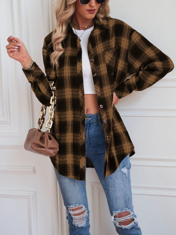 Casual boyfriend-style loose plaid shirt in women's fashion - Image 17