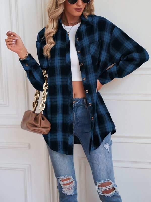 Casual boyfriend-style loose plaid shirt in women's fashion - Image 11