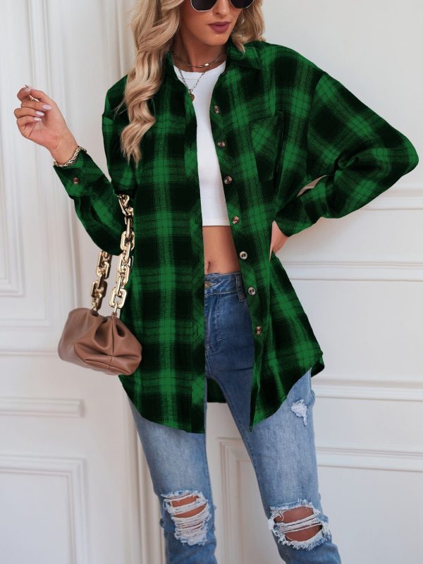 Casual boyfriend-style loose plaid shirt in women's fashion - Image 16