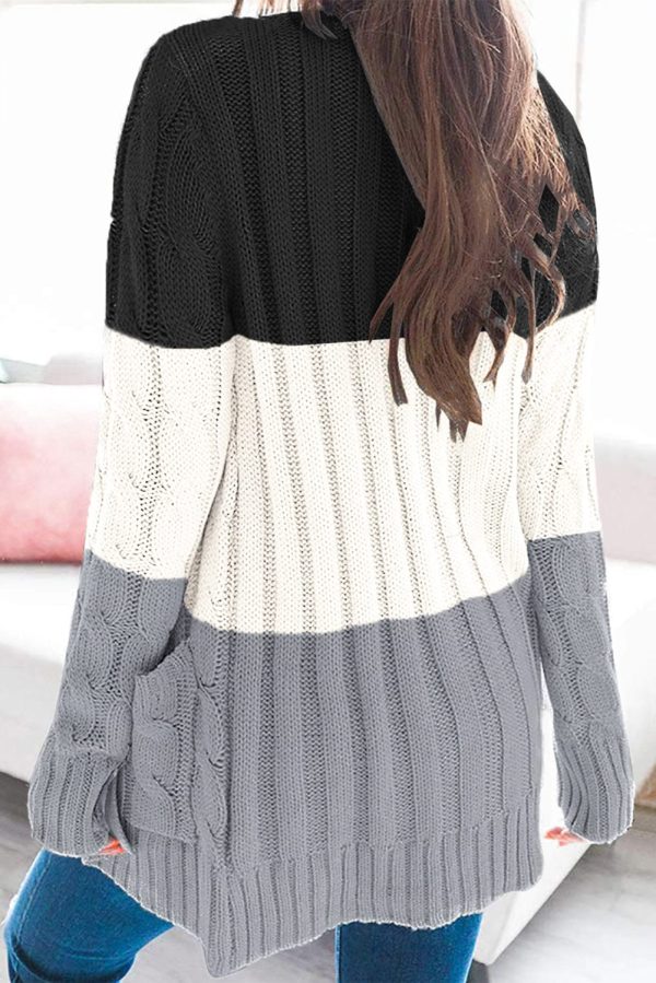 Cozy Cable Knit Button-Front Long Sleeve Cardigan - Image 12