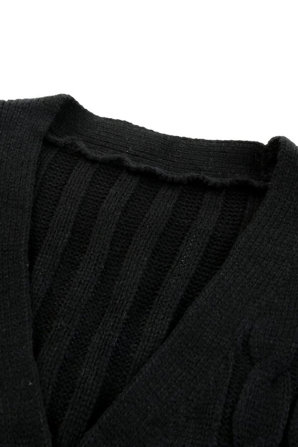 Cozy Cable Knit Button-Front Long Sleeve Cardigan - Image 25