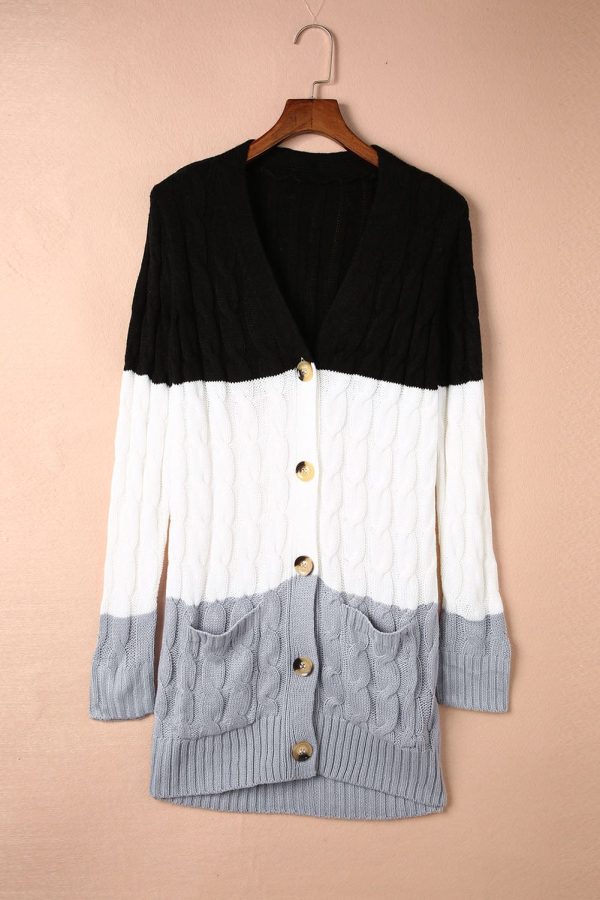 Cozy Cable Knit Button-Front Long Sleeve Cardigan - Image 23