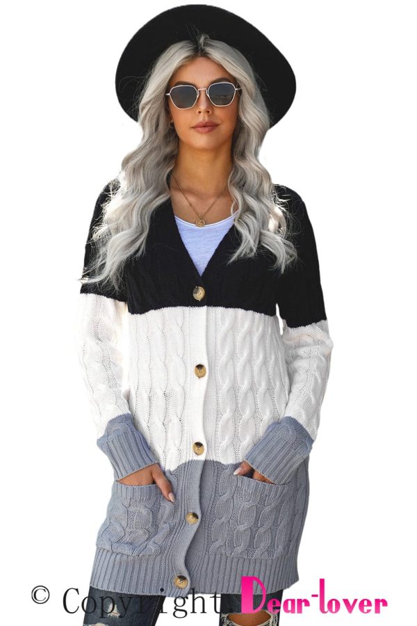 Cozy Cable Knit Button-Front Long Sleeve Cardigan - Image 21