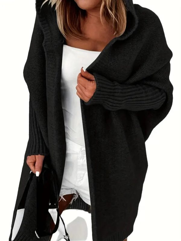 Cozy Oversized Loose Long Sleeve Hooded Knitted Cardigan - Image 17