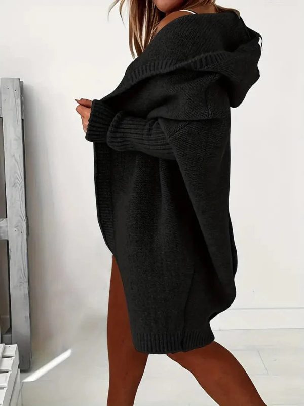 Cozy Oversized Loose Long Sleeve Hooded Knitted Cardigan - Image 16