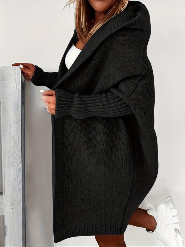 Cozy Oversized Loose Long Sleeve Hooded Knitted Cardigan - Image 13