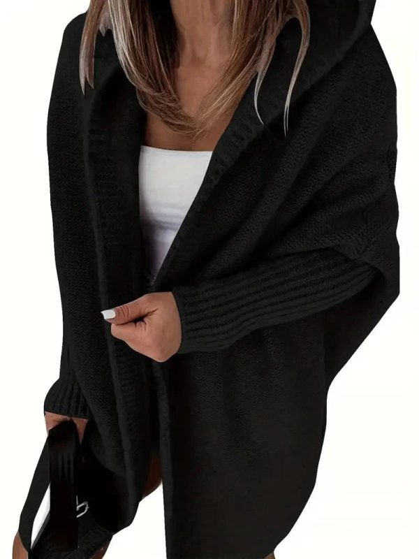 Cozy Oversized Loose Long Sleeve Hooded Knitted Cardigan - Image 15