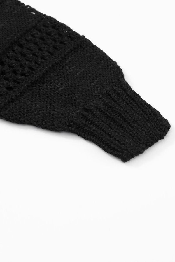 Crochet Loose Long Sleeve Knitted Sweater Cardigan - Image 9