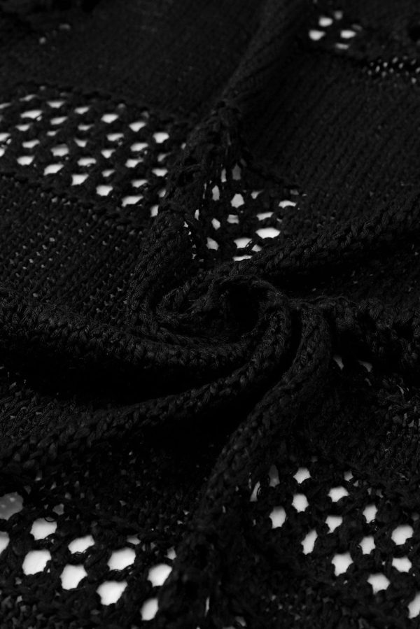 Crochet Loose Long Sleeve Knitted Sweater Cardigan - Image 12