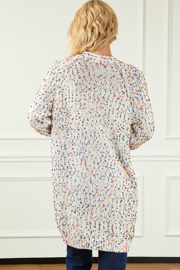Crochet Loose Long Sleeve Knitted Sweater Cardigan - Image 36