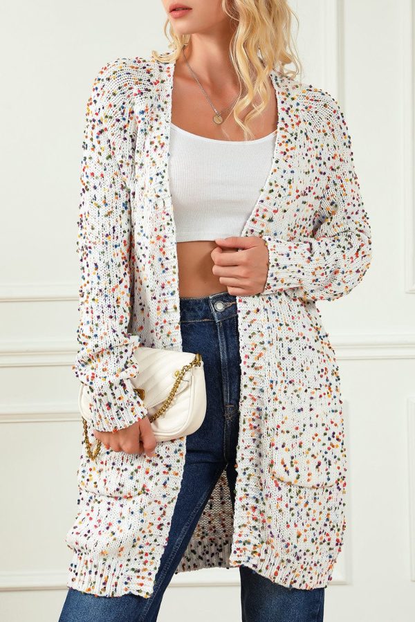 Crochet Loose Long Sleeve Knitted Sweater Cardigan - Image 35