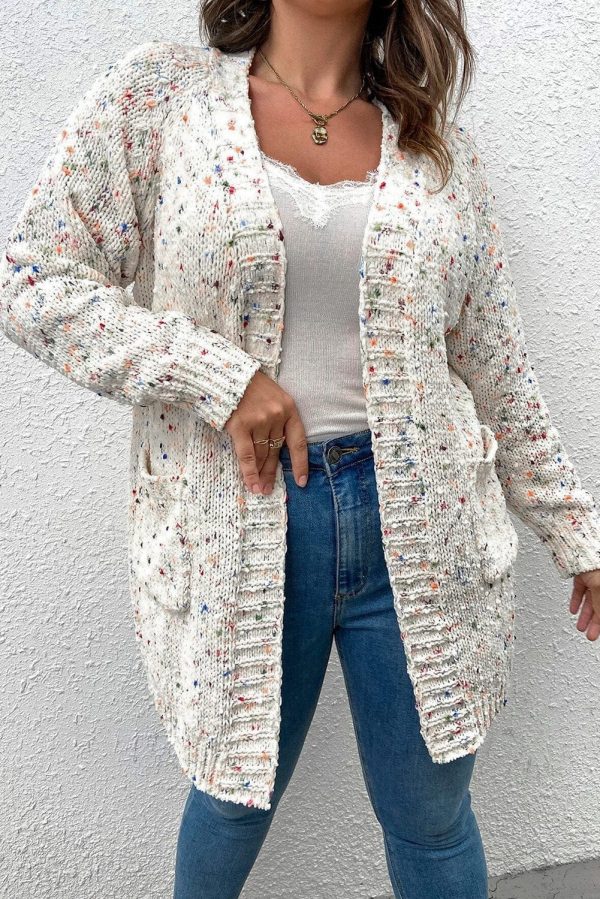 Crochet Loose Long Sleeve Knitted Sweater Cardigan - Image 34