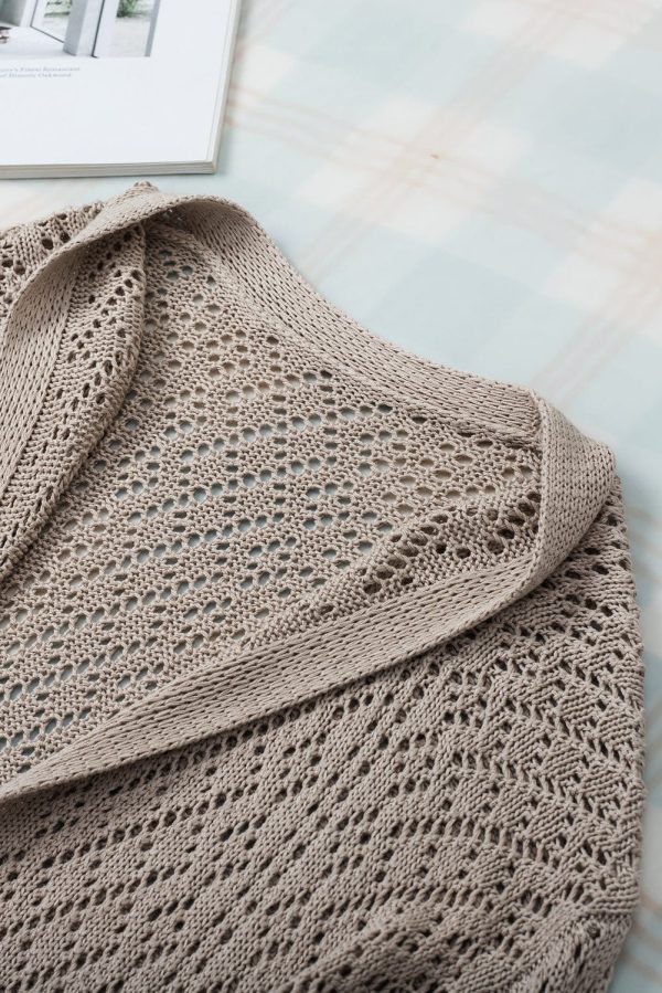 Crochet Loose Long Sleeve Knitted Sweater Cardigan - Image 29