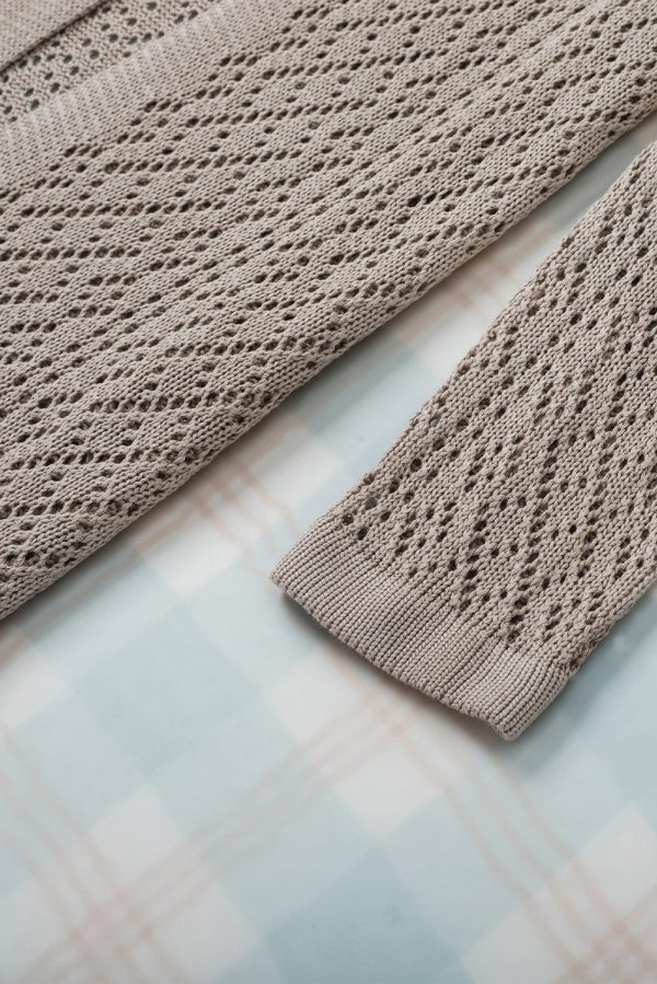 Crochet Loose Long Sleeve Knitted Sweater Cardigan - Image 28