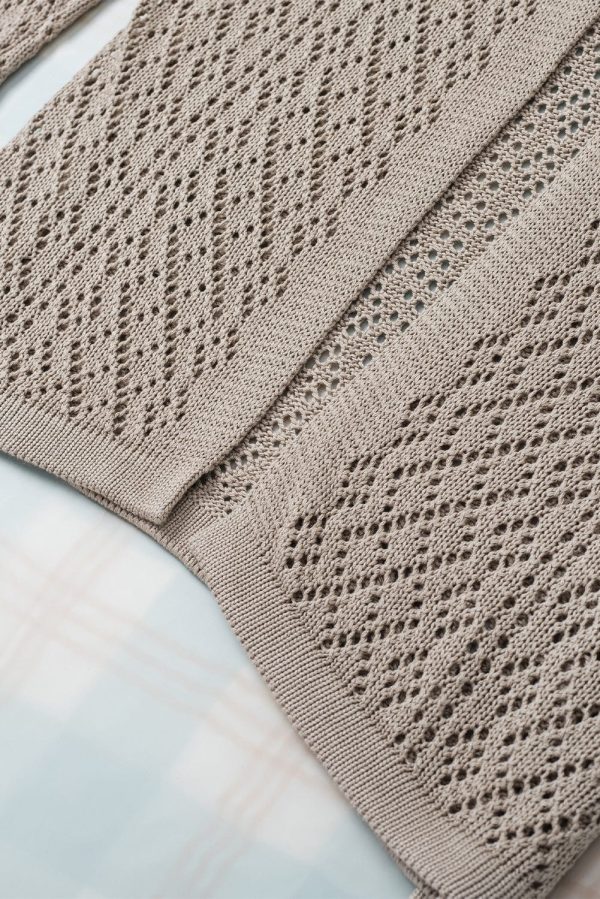 Crochet Loose Long Sleeve Knitted Sweater Cardigan - Image 30