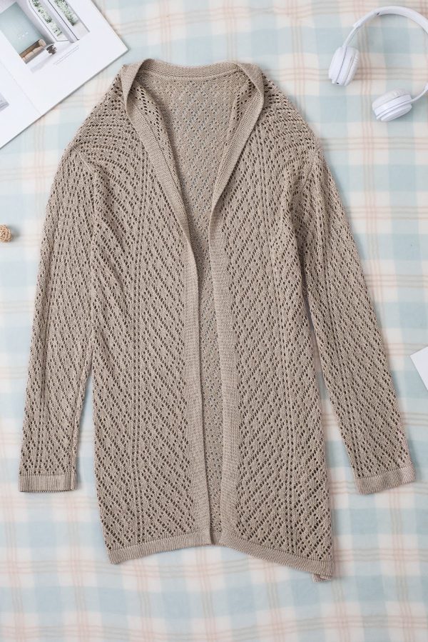 Crochet Loose Long Sleeve Knitted Sweater Cardigan - Image 21