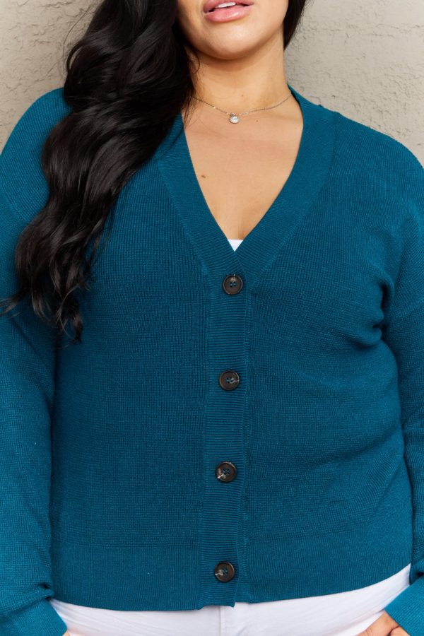 Zenana Kiss Me Tonight Full Size Button Down Cardigan in Teal - Image 11