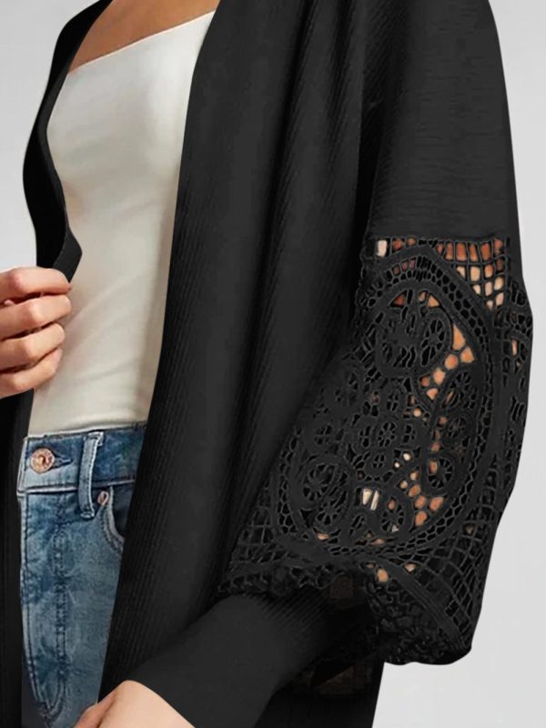 Beige Cable Knit Zippered Women's Sweater for Winter and Fall - Image 3