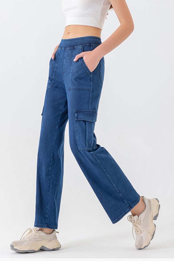Buttoned Pocketed Long Jeans - Image 12