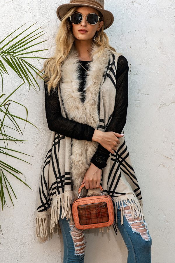 Sleeveless Fringe Detail Cardigan - Image 2
