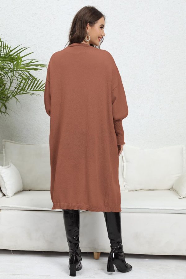 Open Front Dropped Shoulder Cardigan - Image 15