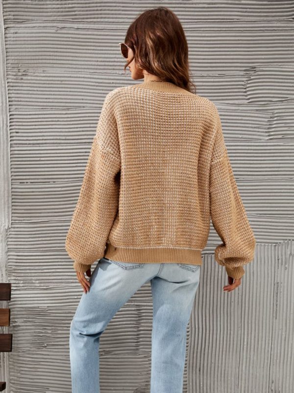 V-Neck Dropped Shoulder Cardigan - Image 7