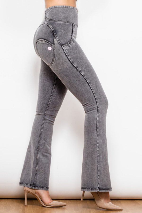 Zip Detail Flare Long Jeans - Image 4