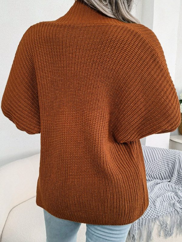 Rib-Knit Open Front Dolman Sleeve Cardigan - Image 6