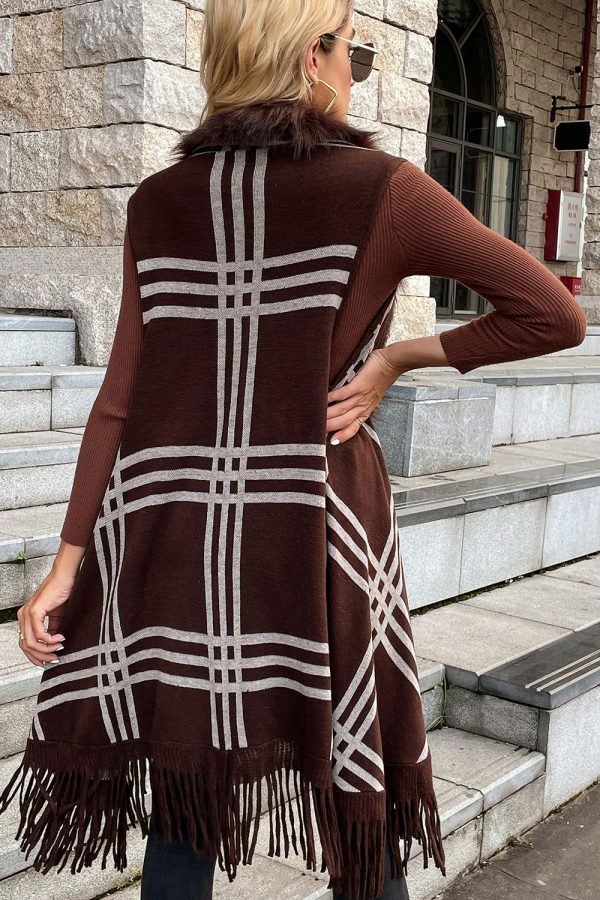 Sleeveless Fringe Detail Cardigan - Image 9