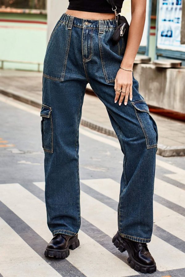 Baeful Long Straight Leg Jeans with Pockets - Image 26
