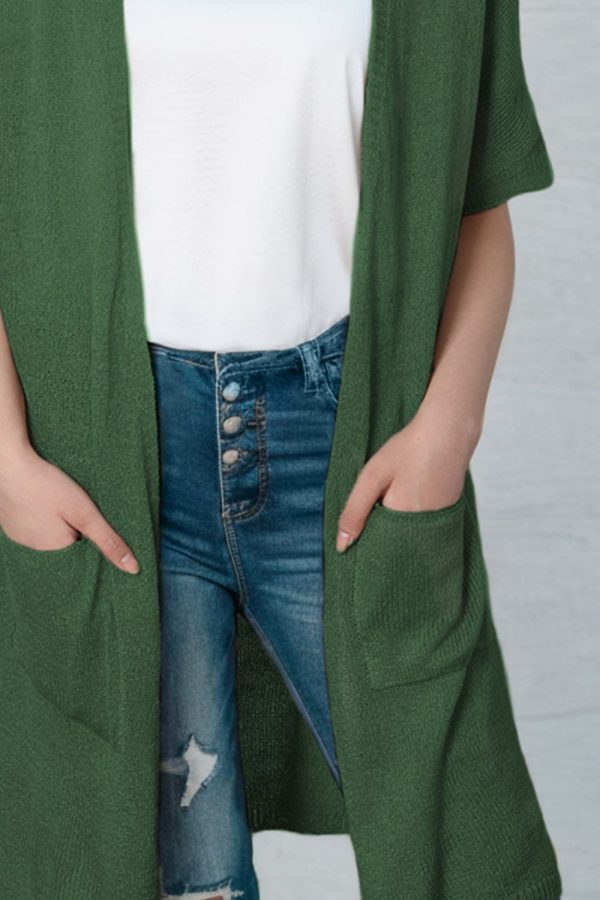 Open Front Sweater Cardigan with Pockets - Image 10