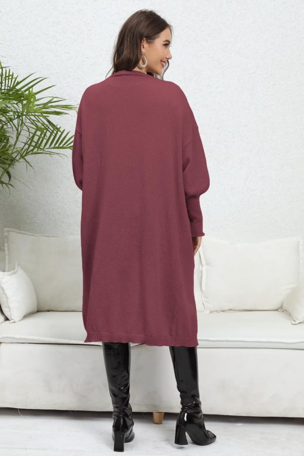Open Front Dropped Shoulder Cardigan - Image 12