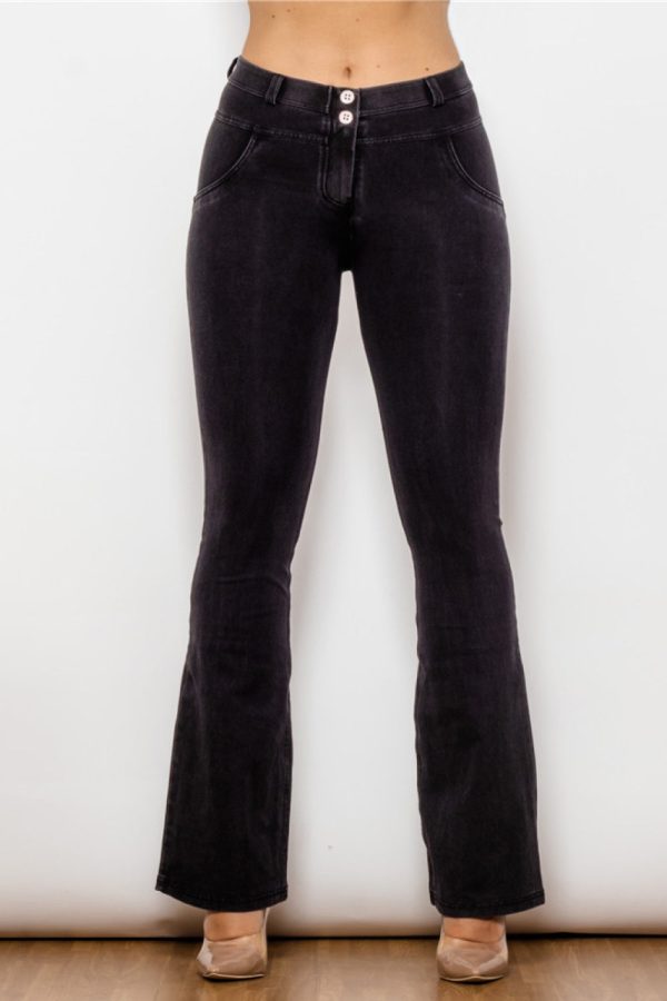 Buttoned Flare Jeans - Image 4