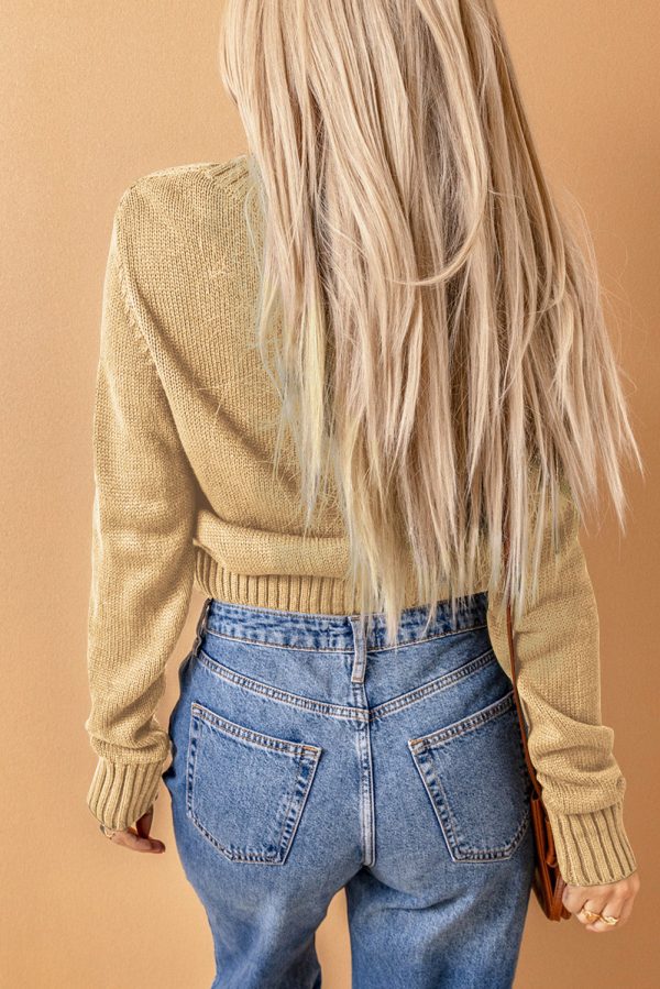 Woven Right Mixed Knit Button Down Cardigan with Pockets - Image 12