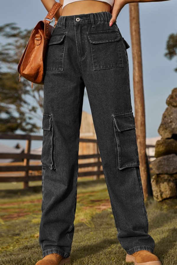 Loose Fit Long Jeans with Pockets - Image 5
