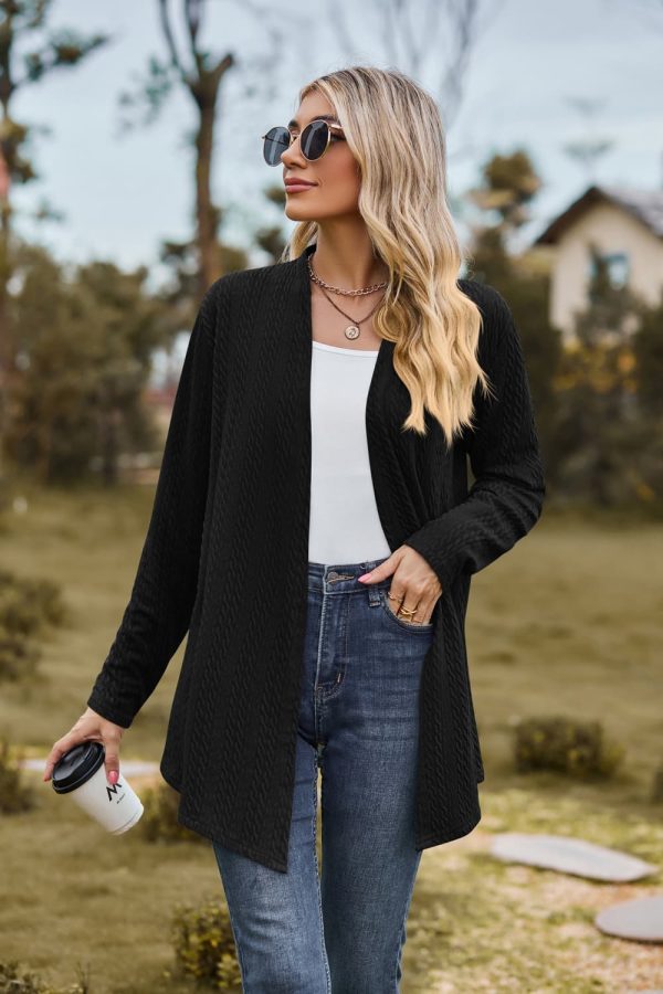 Open Front Long Sleeve Cardigan - Image 7