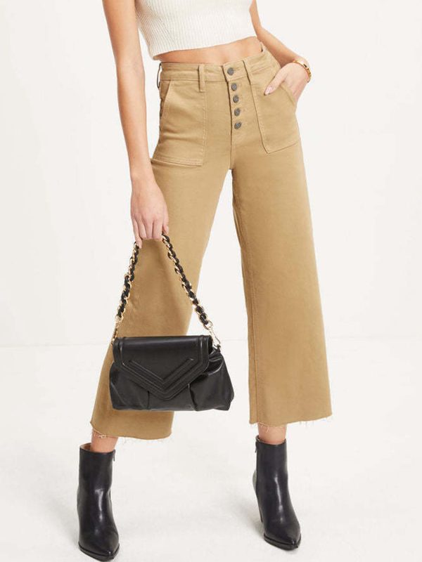 Button Fly Raw Hem Jeans - Image 3