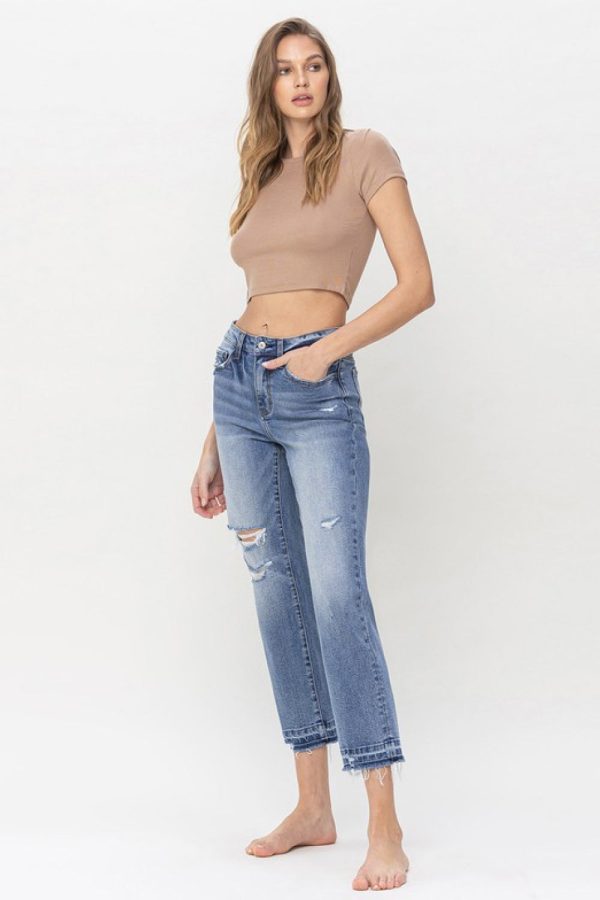 Lovervet Full Size Lena High Rise Crop Straight Jeans - Image 4